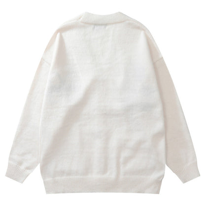 Embroidered V-neck Cardigan Sweater Autumn And Winter