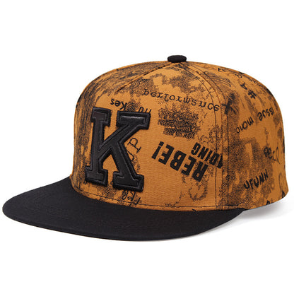 K Buchstabe Baseball Cap Hip Hop Hut Größe verstellbar