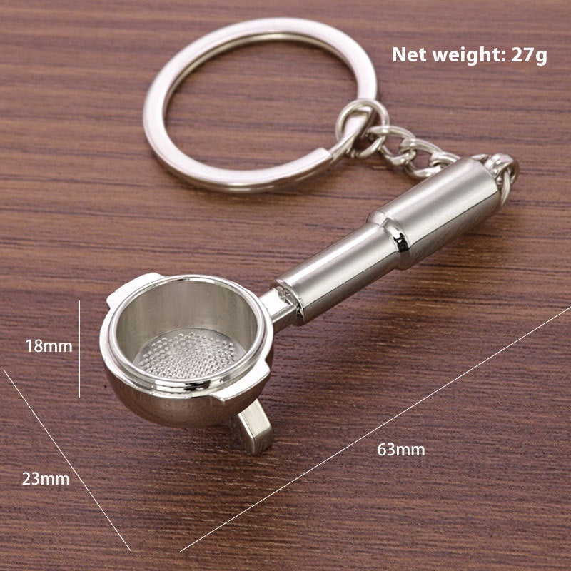 3D Coffee Keychain Metal Car Key Pendant