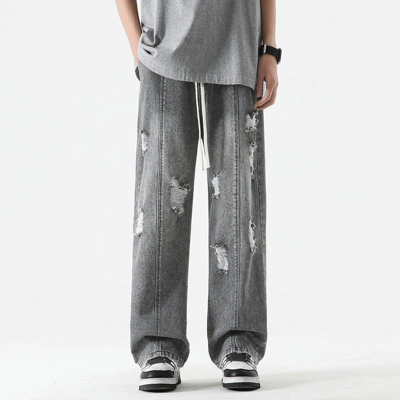 Fashion Men Loose Drawstring Straight - leg Pants - BAGMODA