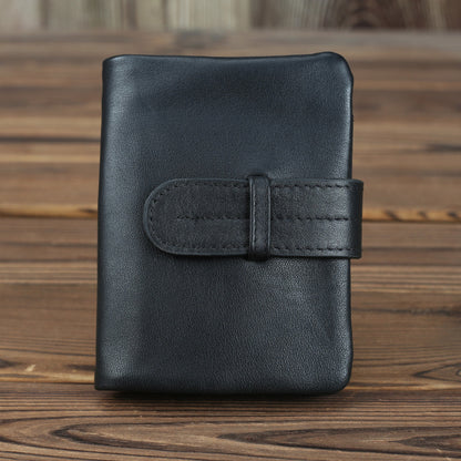 Cartera de mujer de piel auténtica con múltiples ranuras para tarjetas
