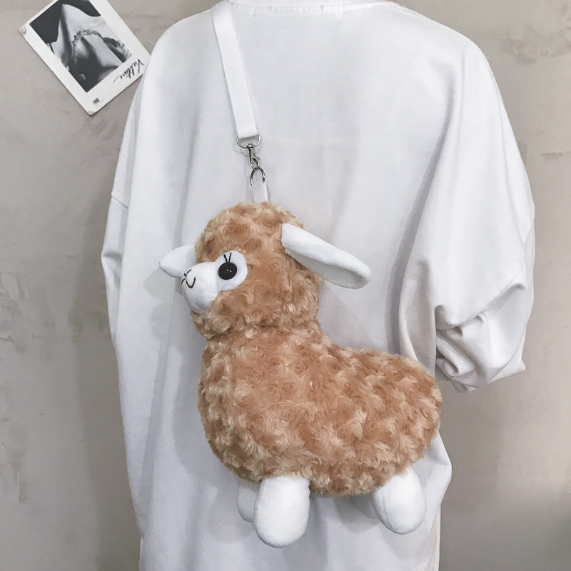 Lamb Wool Plush Bag Cute Women's Crossbody
