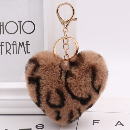 Llavero de corazón de peluche para mujer