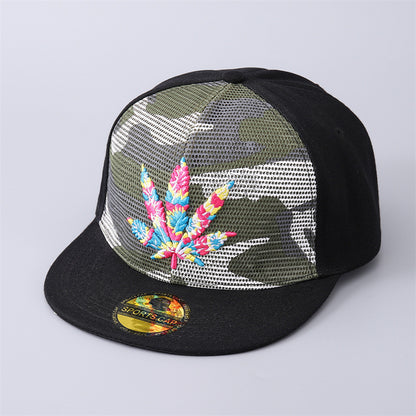 Gorra de béisbol con visera plana, transpirable y con camuflaje, estilo hip hop, para actividades al aire libre y ocio.