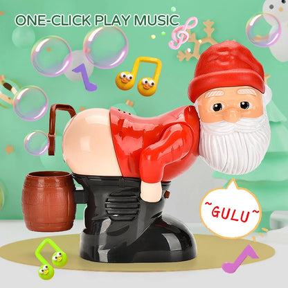 Elektrische Weihnachtsmann-Seifenblasenmaschine, Blasen mit Musik und Licht, Unterhaltungsspielzeug, Streich, lustiges Ornament, Weihnachtsgeschenke, Weihnachtsdekorationen
