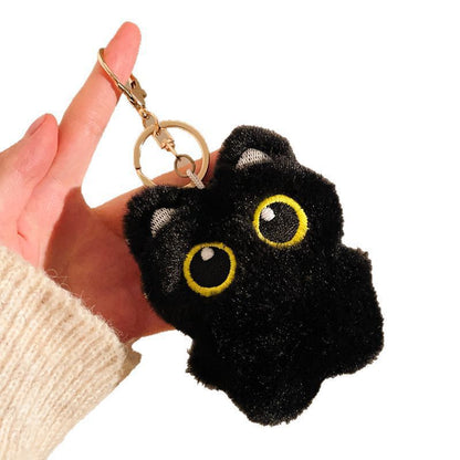 Llavero de peluche con colgante de mochila de gato negro