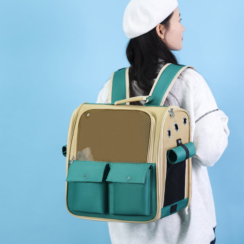 Extendable Pet Backpack Cabin Cat Out Large Capacity Dog Bag