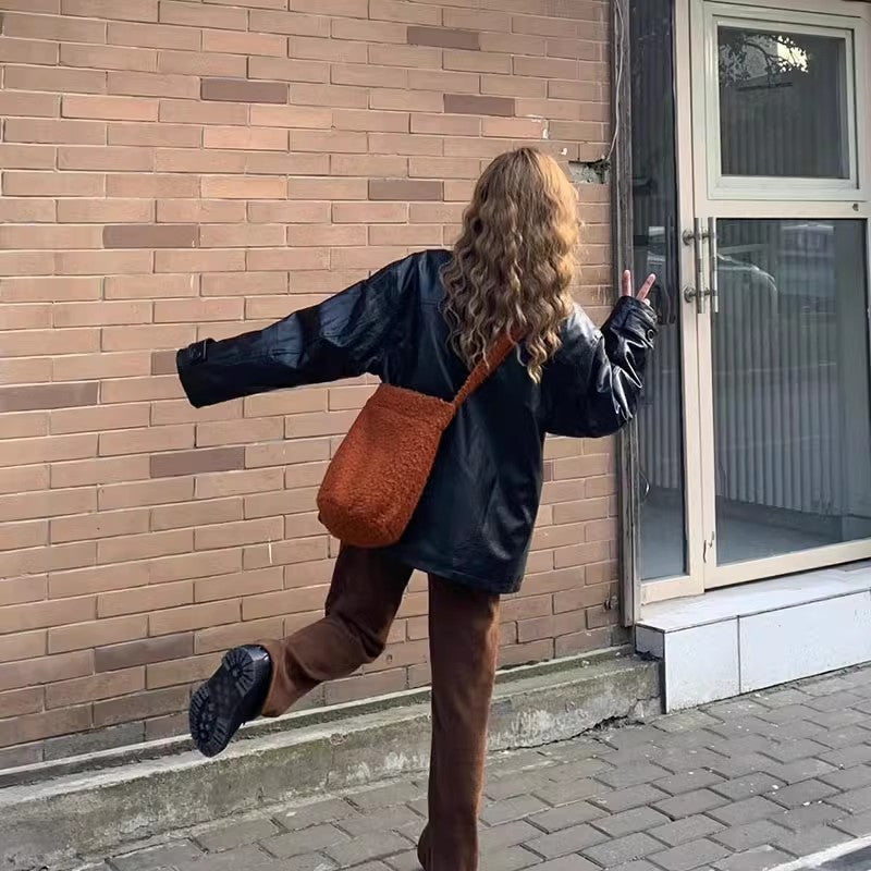 Fur Large-capacity Bucket Shoulder Bag