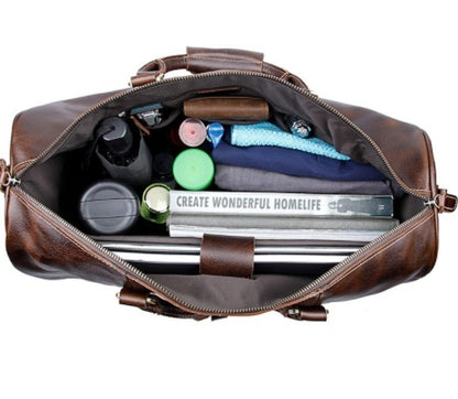 Bolsa de viaje con ruedas de piel de vaca