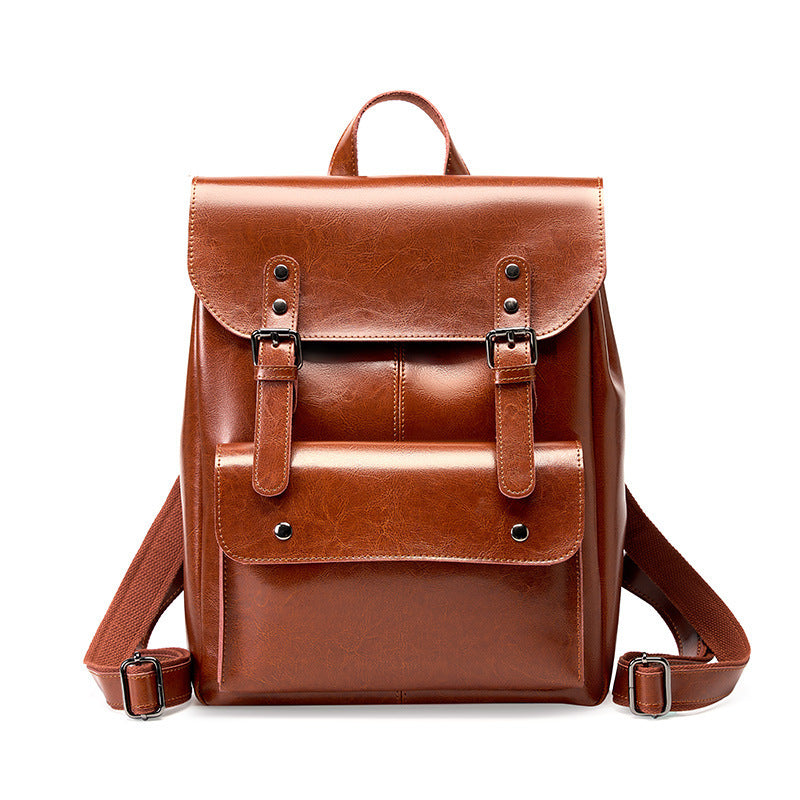 Cowhide Leather Wear-resistant Backpack