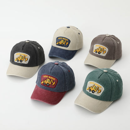 Gewaschene Baseballkappe mit Cartoon-Bagger