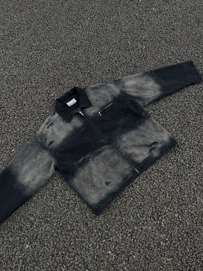 Chaqueta estilo abrigo desgastado con lavado holgado estilo retro americano