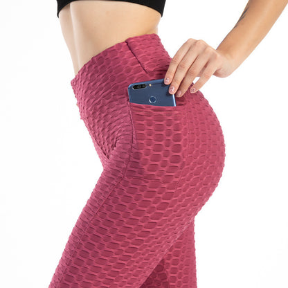 Pantalones de yoga para mujer, leggings con bolsillo para correr y deportes