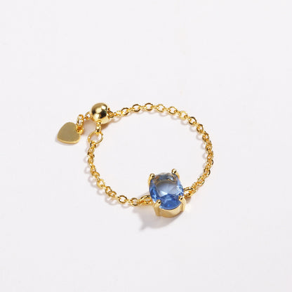 Nuevo anillo elástico ovalado de oro bañado en cobre para mujer