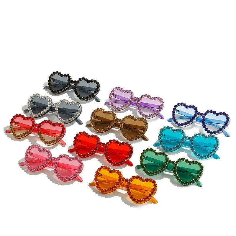 Fashionable All-match Peach Heart Sunglasses For Women