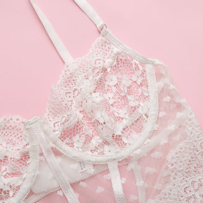 Sexy Sexy Dessous mit Stahlring-Spitzenoverall
