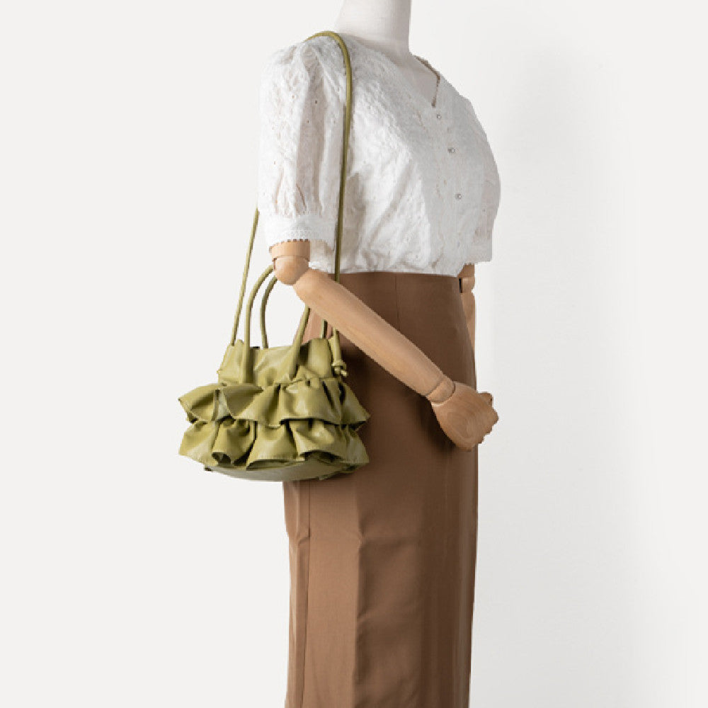 Pleated Ruffled Messenger Bag