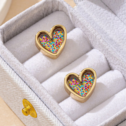 Pendientes de botón para mujer del festival Love de Daily Commuter