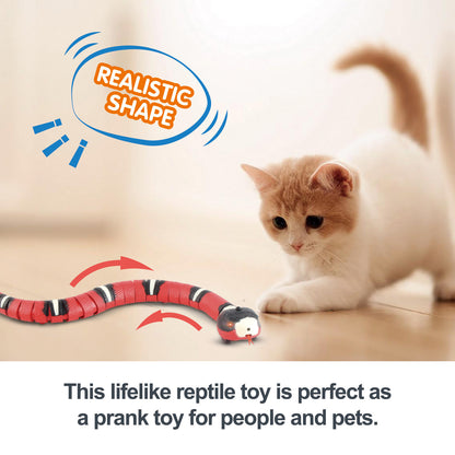 Juguetes interactivos para gatos con detección inteligente, serpiente electrónica automática, juguetes para gatos, perros y mascotas.