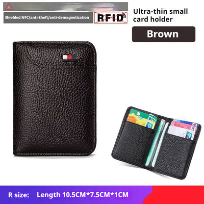Estuche de cuero para tarjetas bancarias de negocios para hombre
