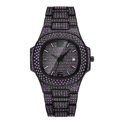 Niche Hip Hop Color Diamond Volldiamant Herrenuhr
