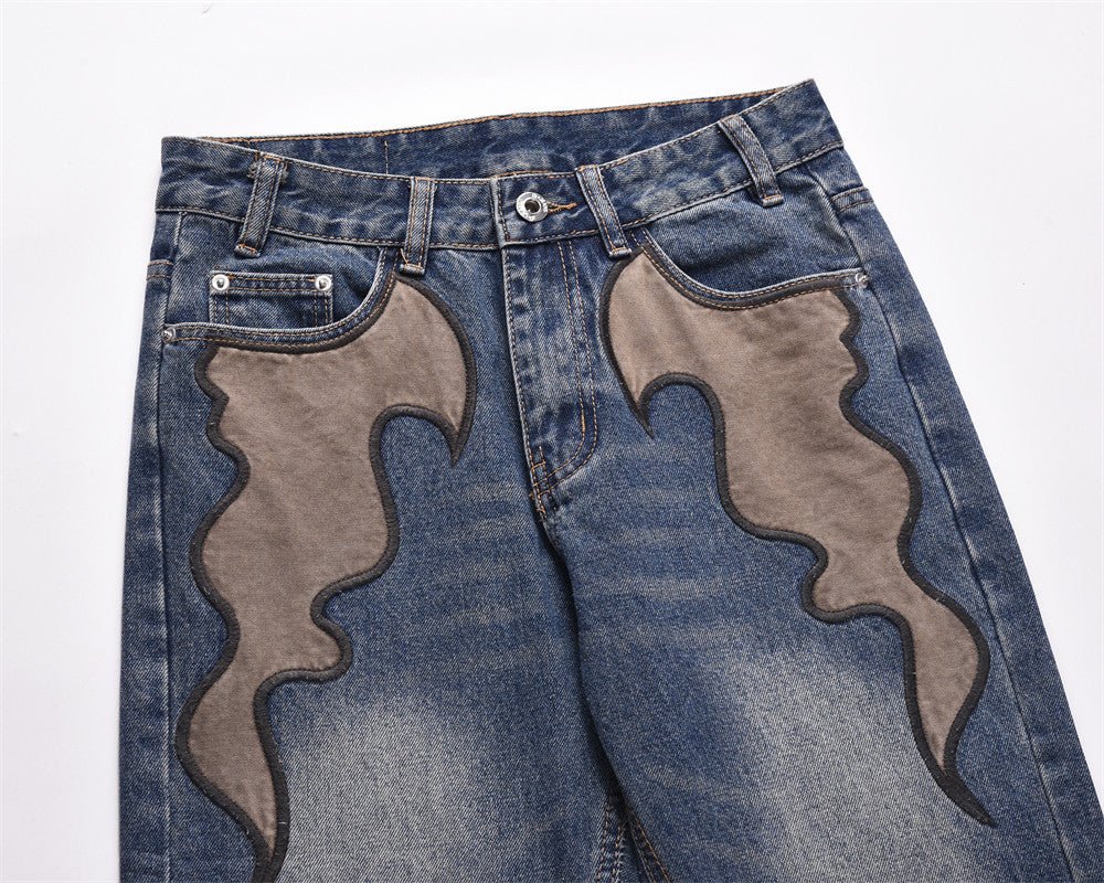 Fashion Horn Denim Pants Men - BAGMODA