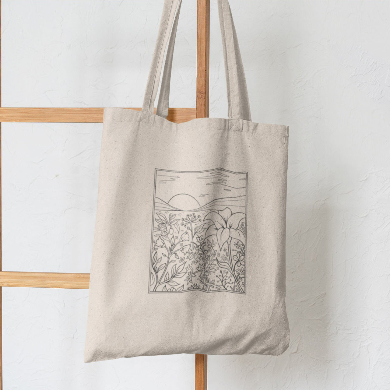 Butterfly Mushroom Printed Canvas Bag Shoulder Bag