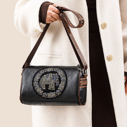 Bolso de hombro con diamantes de colores
