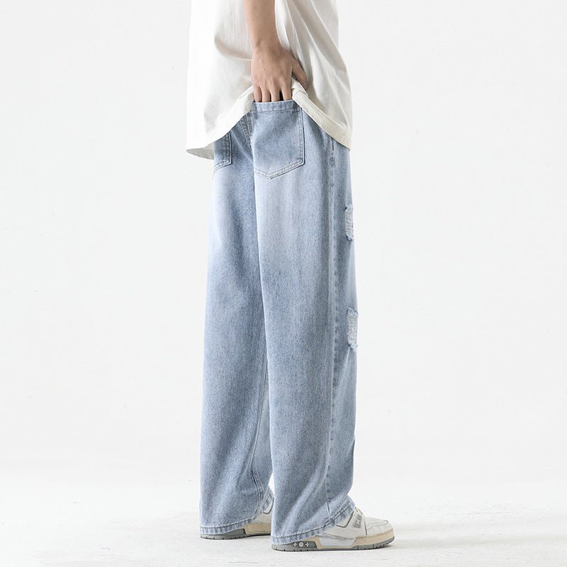 Fashion Men Loose Drawstring Straight - leg Pants - BAGMODA
