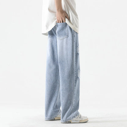 Fashion Men Loose Drawstring Straight - leg Pants - BAGMODA