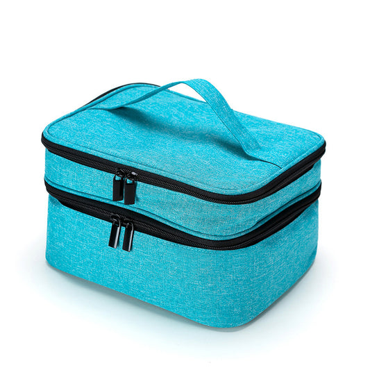 Portable Double-layer 30-cell Lined Portable Storage Bag