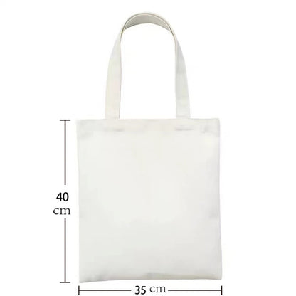 Cartoon Cat Printed Canvas Shoulder Bag