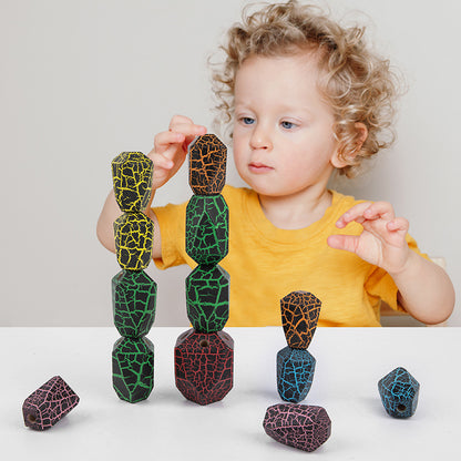 Kinder Regenbogen Montage Kaktus Holz Stacker Bausteine ​​Baby Frühe Pädagogische Montessori Spielzeug Für Kinder Lernen Turm
