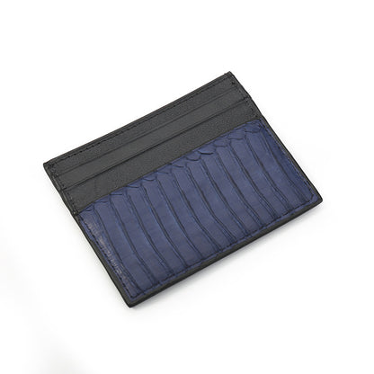 Cartera ultrafina de cuero genuino con múltiples ranuras para tarjetas