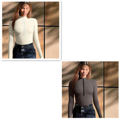 Mono de manga larga de moda sin costuras, moldeador adelgazante para mujer