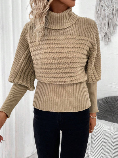 Damen Pullover Pullover High Neck Langarm Strickwaren