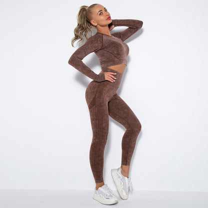 Pantalones deportivos para correr y fitness para mujer, lavables y sin costuras, con cara sonriente