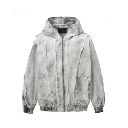 Deconstructing Stitching Edging Inkjet Painting To Make Dirty Cardigan Hoodie