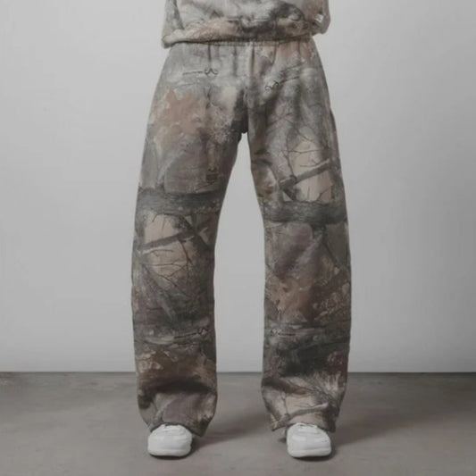 Leaves Camouflage 3D Printed Casual Pants For Men - BAGMODA
