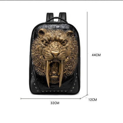 Rucksack mit geprägtem dreidimensionalem Tigerkopf