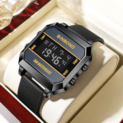 Stilvolle und vielseitige wasserdichte elektronische Herrenuhr für Studentensport