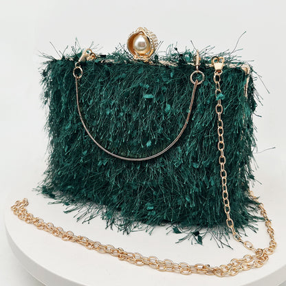 Bolso de noche con borlas para fiesta, bolso cuadrado de diseñador de lujo a la moda, bolso bandolera para mujer