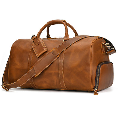 Bolsa de viaje de cuero auténtico para hombre