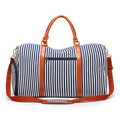 Bolso grande de lona y cuero