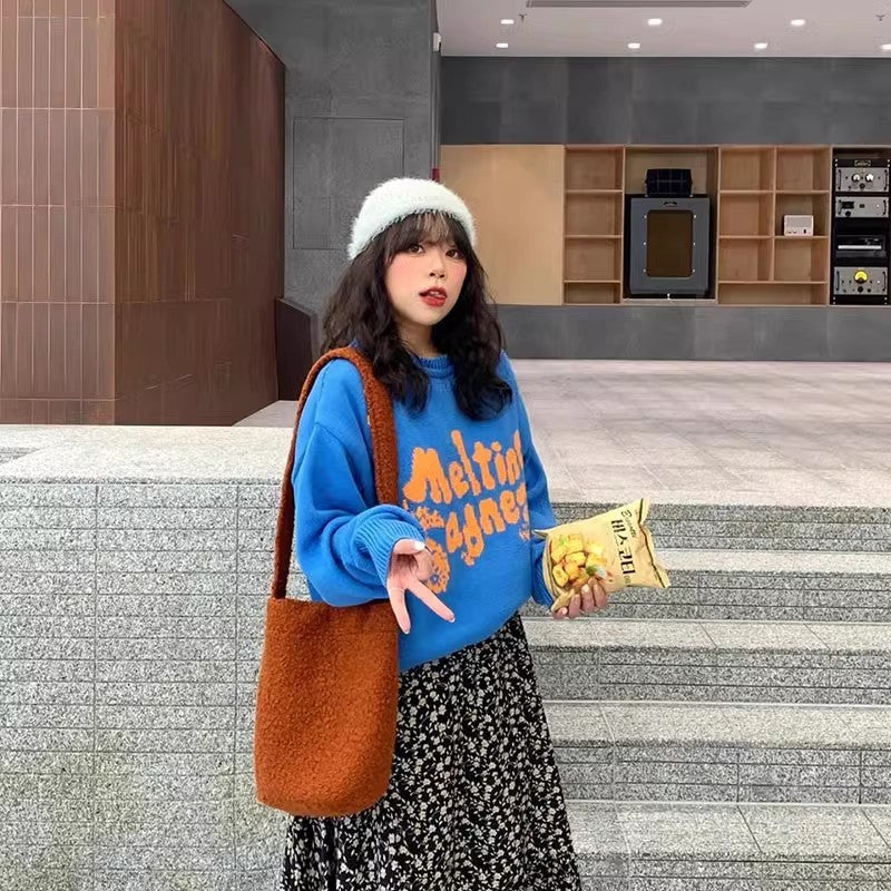 Fur Large-capacity Bucket Shoulder Bag