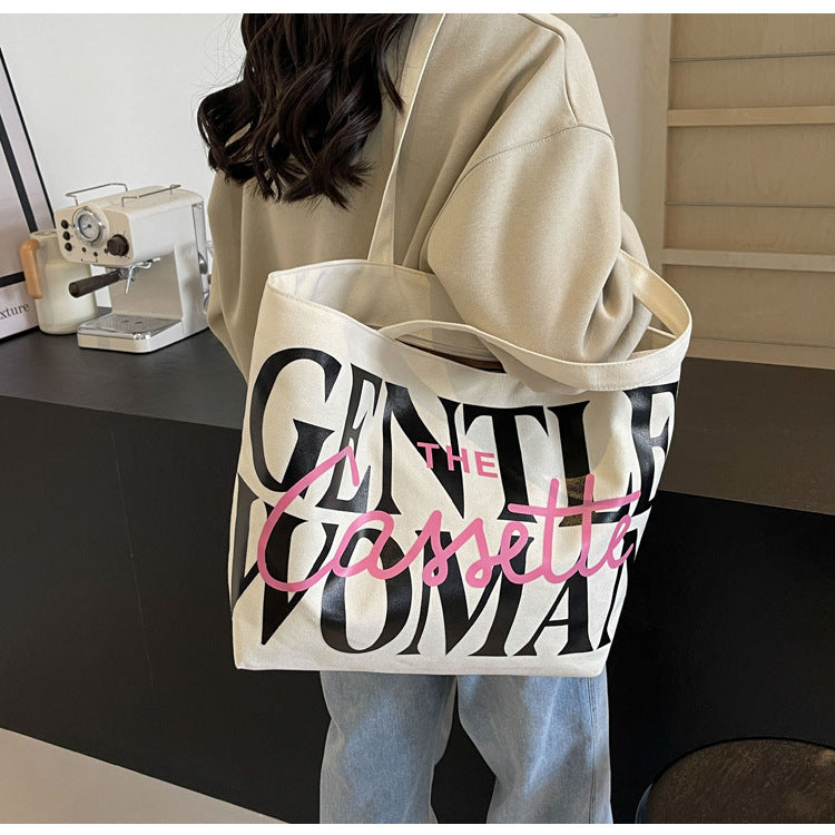 Letter Printed Canvas Totes