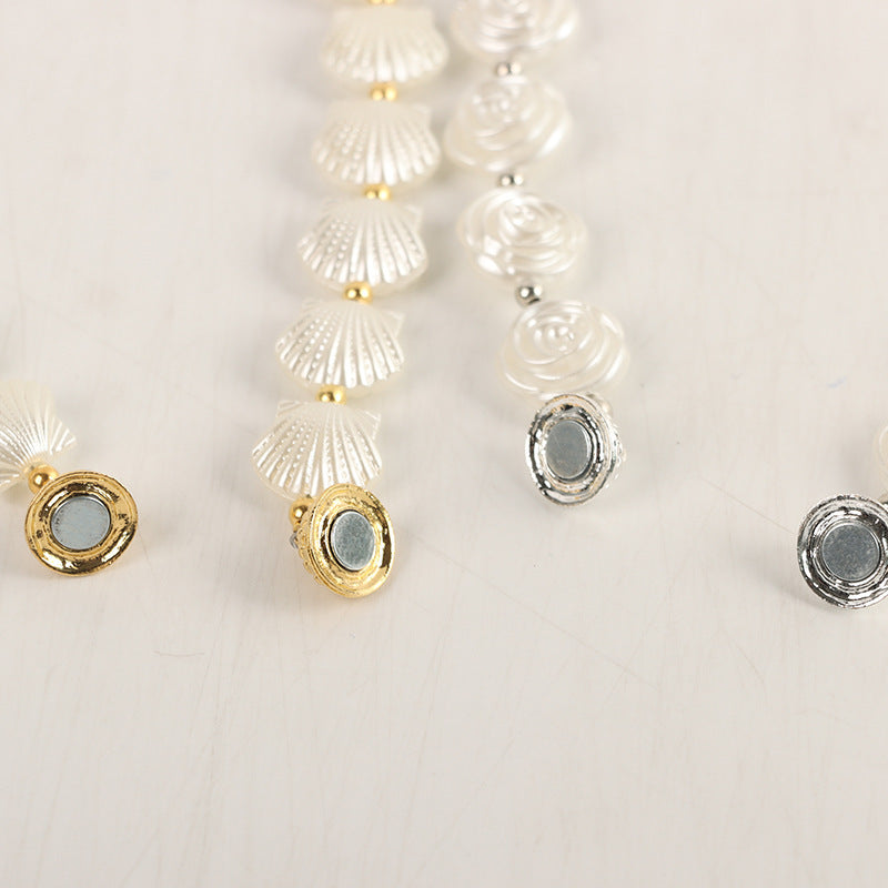 Gold And Silver Pearl Chain Magnetic Snap Bracelet Magnetic Snap
