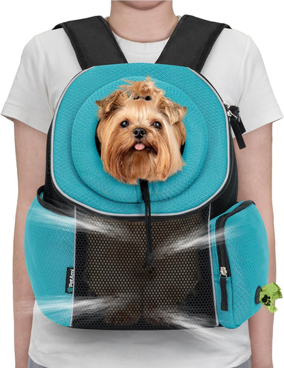 Bolsa de transporte para perros, mochila portátil de viaje, transpirable, para exteriores, suministros para mascotas.