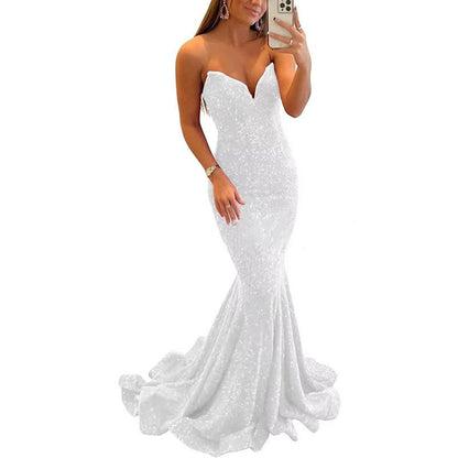 Pailletten-Abendkleider für Frauen, formelle, sexy, lange Abschlussball-Partykleider