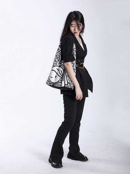 Bolso de hombro de lona retro de gran capacidad